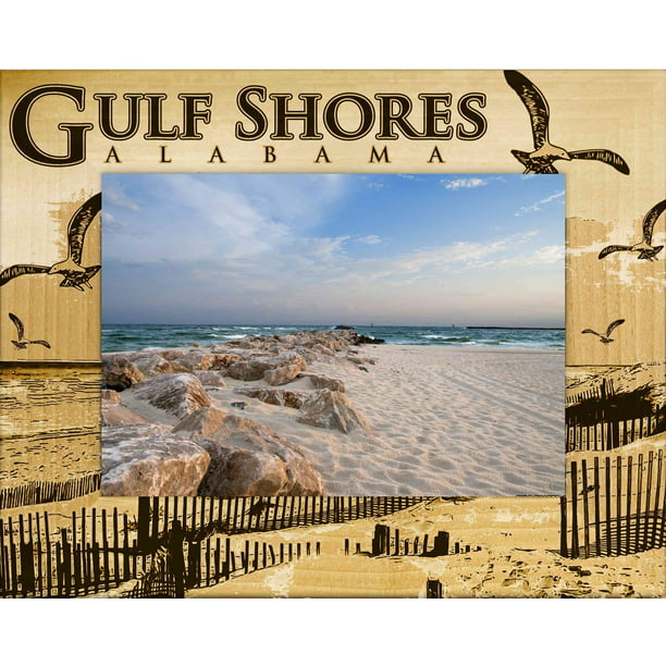 Gulf Shores Alabama Laser Engraved Wood Picture Frame 5 x 7